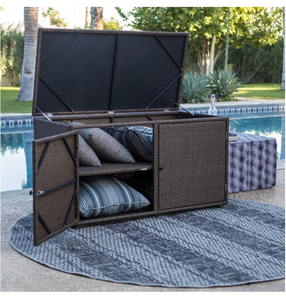 modern outdoor garden rattan wicker storage box