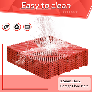 Dalles de sol de garage modulaires rigides à emboîtement, en plastique industriel antidérapant, faciles à nettoyer, pour atelier et salle de lavage de voitures intérieure - Product Image 2