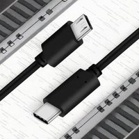 Type C-Micro V8 1m Adaptateur de câble de chargeur USB-C 3A Charge rapide Gaine en PVC Tresse Blindage USB3.0 Câble de transfert de données mâle-mâle