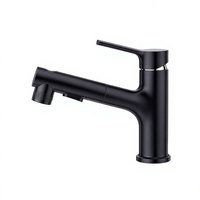 Robinet de lavabo de salle de bain extractible avec jet cascade, 3 modes, monocommande, chromé, à poser sur le comptoir