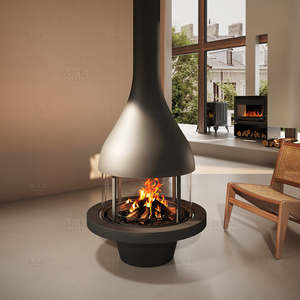 Forno Chiuso 360 °   Caminetto Elettrico Sospeso <span class=keywords><strong>da</strong></span> Soffitto in Vetro Trasparente a Rotazione Libera, Elegante per Interni Domestici, 900mm - Product Image 2