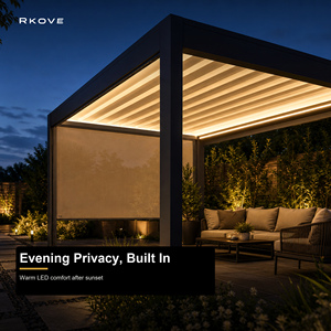 RKOVE ขายส่งเพอร์โกลาสมัยใหม่ เพอร์โกลาสำหรับภายนอกอาคาร อลูมิเนียม เพอร์โกลาแบบปรับมือ - Product Image 2