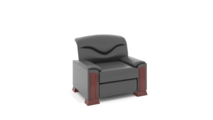 Canapé de réception de bureau 3 places <span class=keywords><strong>Frankfurt</strong></span>, accoudoirs en placage de noyer, cuir microfibre Nappa véritable, canapé lounge pour visiteurs - Product Image 2