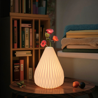 Lampe de bureau en céramique au design créatif, romantique, moderne, nordique, avec lumière de nuit 3D incandescente, pot de fleurs, pour salon