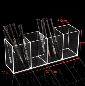 Chủ Bút Acrylic Đánh Dấu Lưu Trữ Văn Phòng Phẩm Cửa Hàng 4 Khe Cắm Trang Điểm Bàn Chải Lưu Trữ Box Rõ Ràng Bút Chì Đứng Hiển Thị Hộp Mỹ Phẩm - Product Image 6