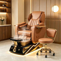 Chaise de pédicure professionnelle pour spa avec bain de pieds sans tuyauterie et lumière LED pour salon de manucure