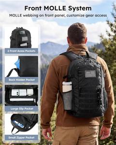 Sac à dos tactique pliable Oxford de 20 L avec fermeture éclair, ultra léger, pour hommes et femmes, idéal pour les voyages et le camping - Product Image 3