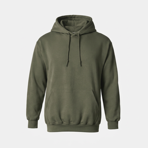 Sweat-shirt à capuche vert olive pour homme, coupe ample, 100% coton molletonné, pull décontracté uni, vêtements d'hiver - Product Image 4