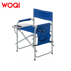 Chaise de réalisateur pliante d'extérieur Woqi, hauteur 80 cm, avec table latérale et poches, chaise de jardin en aluminium - Product Image 4