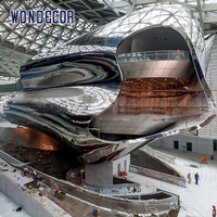 WONDECOR personnalisé grande sculpture intérieure en acier inoxydable de vaisseau spatial abstrait d'art en métal