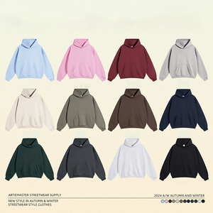 Sudaderas con capucha de algodón y lana de alta calidad para hombres y mujeres, logotipo personalizado, peso pesado, gran tamaño, invierno, venta al por mayor, letras en blanco, a prueba de viento - Product Image 2