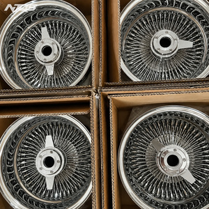 NJQS 와이어 휠 인기 스틸 크롬 휠 72 100 스포크 13인치 림 - Product Image 4