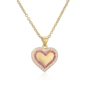 MIENTER customize luxury necklace fashion gold plated crystal heart womens pendants necklace