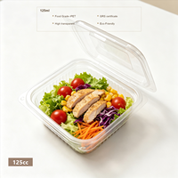 Boîtes à salade de 125 ml à 1000 ml avec couvercle, type clamshell, faciles à emporter, en RPET de qualité alimentaire, transparentes, emballage alimentaire en blister coloré