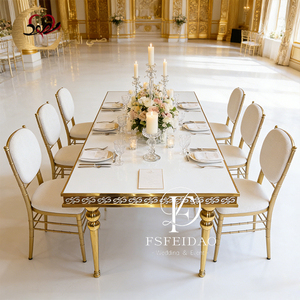 Table de salle à manger de style moderne, base en acier inoxydable, design luxueux, style mid-century - Product Image 3