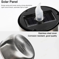 Lampes solaires d'extérieur, lot de 6, du crépuscule à l'aube, étanches, réutilisables, à LED, effet de flamme vacillante, sans flamme, pour la décoration de lanternes