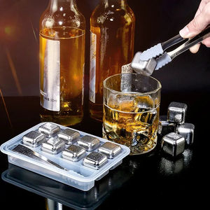 Piedras Enfriadoras Reutilizables de Acero Inoxidable, Cubitos de Hielo para Enfriar Whisky y Vino con Piedra para Fiestas, Herramienta de Bar - Product Image 1