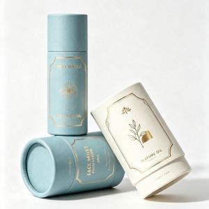 FX Custom Logo Luxury <b>Round</b> Paper Tube <b>Box</b> Sustainable Cardboard Cylinder Packaging for Cosmetic Perfume <b>Gift</b> Skin Care Products - Product Image 1