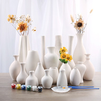 Vases en céramique blancs vierges en gros pour bricolage, modèle de poterie pour la maternelle, artisanat, coloration, fabrication de décorations en céramique
