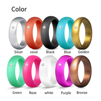 Ensemble de bagues nacrées en Silicone pour hommes et femmes, anneau de doigt large et étroit de 2.7mm, personnalisé, à paillettes, Simple