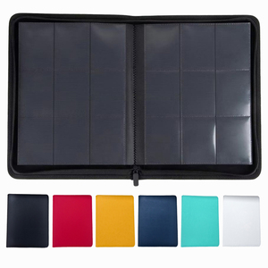 Porte-cartes en cuir PU, 9 pochettes, 360 cartes, <span class=keywords><strong>classeur</strong></span> de collection, porte-cartes avec fermeture éclair - Product Image 5
