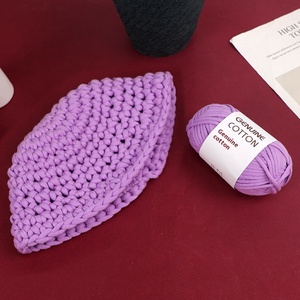 DIY 손뜨개 초극세사 직조 장난감 스카프 & 바닥 매트 천연 면 혼방사 염색 패턴 - Product Image 3