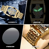 Reloj de pulsera transparente hueco completo para hombre, de acero inoxidable, cuarzo, resistente al agua, luminoso, transfronterizo