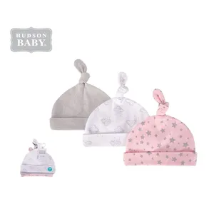 Set di cappelli di alta qualità cappello annodato per neonato con immagine a stella 100% cotone