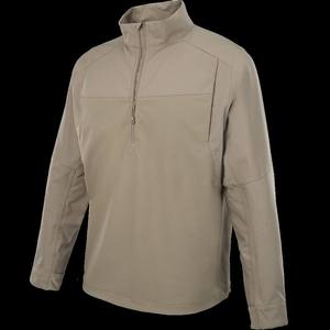 <span class=keywords><strong>Haut</strong></span> de sport personnalisé pour homme, à manches longues, col montant, fermeture éclair, séchage rapide, coupe lourde, couleur unie - Product Image 1