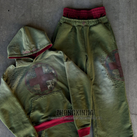 Hoodie personnalisé OEM/ODM unisexe, style streetwear, en coton épais, 400 g/m², 100 % coton, effet délavé à l'acide