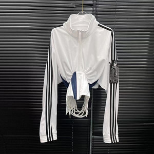 Nuovo cappotto sportivo retrò da donna <span class=keywords><strong>camicia</strong></span> per protezione solare con collo alto e cinturino in vita - Product Image 5