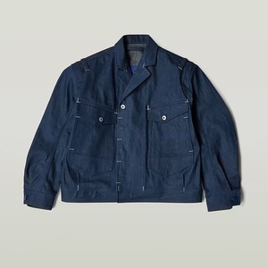 Premium Lavagem Escura Selvedge Denim <span class=keywords><strong>Blazer</strong></span> | Slim Fit Jean Jacket Set dos homens | Business Casual Estiramento Selvedge - Product Image 3