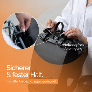 Sacoche de vélo <span class=keywords><strong>pour</strong></span> <span class=keywords><strong>porte</strong></span>-bagages 25L 100% étanche avec poignée de transport et bandoulière sacs de vélo arrière - Product Image 3