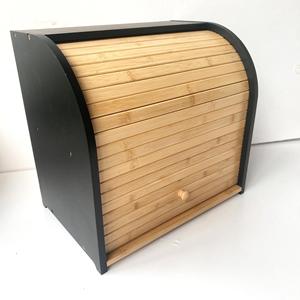 Bamboo Roll Top Bread Box 38x25x36cm <b>Storage</b> <b>Container</b> For <b>Kitchen</b> Use - Product Image 4