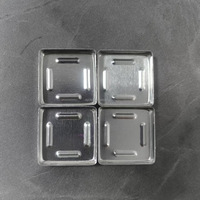 Palette d'ombres à paupières carrée transparente personnalisée quatre couleurs, boîte vide DIY à quatre compartiments avec godets en aluminium