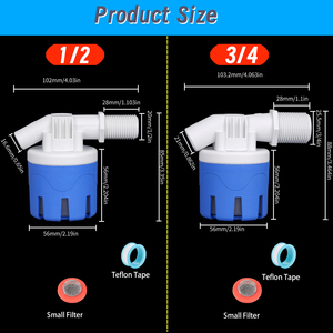 Vanne à flotteur en promotion : Vanne de contrôle de niveau d'eau à fermeture et ouverture automatiques, facile à installer, tailles 1'', 3/4'', 1/<span class=keywords><strong>2</strong></span>'' - Product Image 2