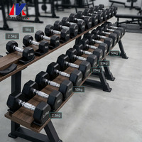 Haltères de fitness commerciaux en gros 50 KG 100 LB avec logo personnalisé, haltères de gym revêtus de CPU à 12 faces