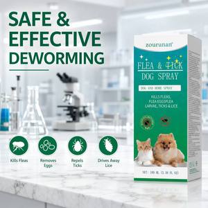 Zourunan 100ml <span class=keywords><strong>Spray</strong></span> anti-puces et tiques pour <span class=keywords><strong>chien</strong></span>, 30 jours, Soin doux, à base de plantes, sûr, non irritant, pour usage extérieur, Usine de dropshipping - Product Image 4