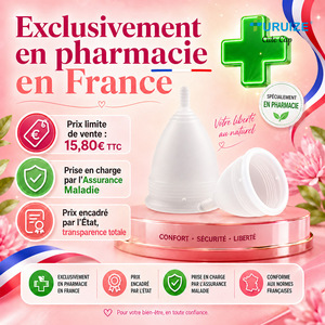Copa Menstrual de Silicona Platino de Grado Médico Furuize 20ml 30ml Transparente Reutilizable ISO 13485 Cuidado Femenino Farmacéutico Cero Desperdicio - Product Image 2