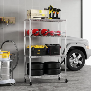 J & C Chrome <span class=keywords><strong>5</strong></span>-Tier kệ đơn vị với 4-<span class=keywords><strong>SHELF</strong></span> Liners có thể điều chỉnh Heavy Duty dây thép kệ đơn vị cho nhà để xe, nhà bếp văn phòng - Product Image 3