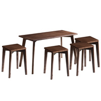 Table basse en bois d'hévéa de surface carrée, couleur noyer, en bois brut, durable, pour usage industriel
