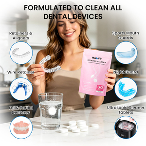 Comprimés effervescents jetables pour le nettoyage des prothèses dentaires, usage unique, portables, nettoyage en profondeur, saveur menthe, 60 unités, pour prothèses dentaires et appareils de rétention à domicile - Product Image 4