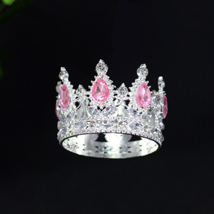 มงกุฎเค้กตกแต่งสไตล์บาโรกหลากสี มงกุฎเจ้าสาว ที่คาดผมทรงกลมเต็มวง สำหรับงานประกวดนางงาม งานพรอม ประดับดอกไม้ - Product Image 4