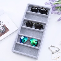 Présentoir et plateau pour 10 paires de lunettes et de lunettes de soleil en aluminium et plastique, avec 6 et 12 compartiments