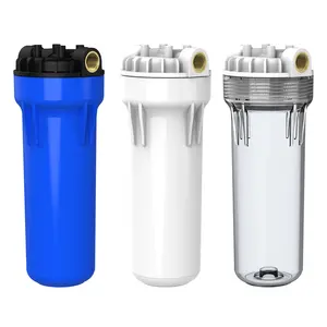 10" Slim Blue Clear Blue White Clear Water Filter Housing with NPT Thread for Reverse Osmosis System