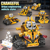 Juego de Juguetes de Construcción 5 en 1, Robot de Ingeniería Programable, Vehículo a Control Remoto, Modelo de Bloques de Construcción, Excavadora DIY