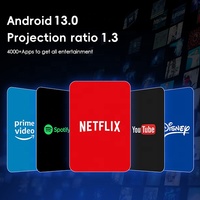 Proyector de Video LED Nativo 720P Portátil 5G WiFi BT Android 13, 180ANSI Ajustable, Cine en Casa, Películas, TV 3D, Smart Beamer