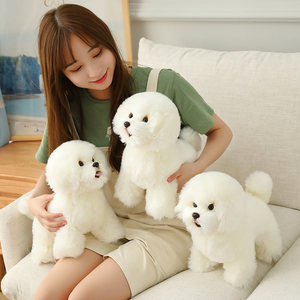 Peluche imitation de <span class=keywords><strong>Bichon</strong></span> frites pour <span class=keywords><strong>chien</strong></span>, poupée mignonne, <span class=keywords><strong>petit</strong></span> <span class=keywords><strong>chien</strong></span> blanc, ornement de maison, décoration de noël, en peluche - Product Image 3