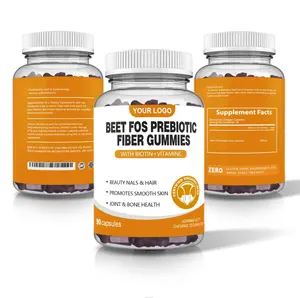 Private Label Natural Beet Prebiotic Fiber Gummies Weight Loss Supplement Beet FOS Prebiotic Fiber Gummies