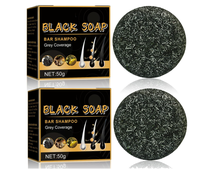 Lot de 2 Savons Solides Noirs pour Cheveux Gris – Shampoing Assombrissant en Gros